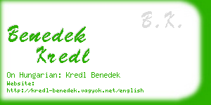 benedek kredl business card